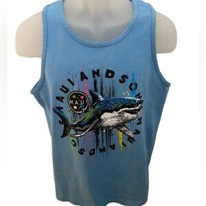 MAUI & SONS Surf Shark Graffiti Hawaiian Tank Top Men M Medium